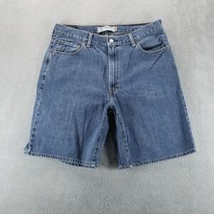 Levis Jean Shorts Mens 36 Blue 550 Straight 9" Dark Wash Skate‎ Baggy Jorts